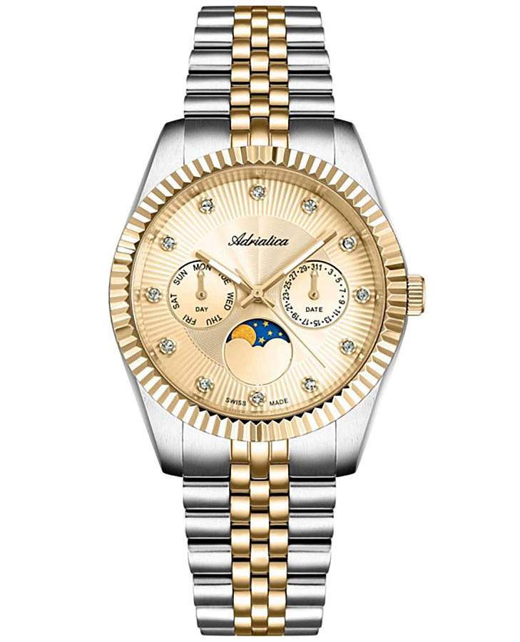 Часы Adriatica Moonphase A3809.2141QF — женские, шампань