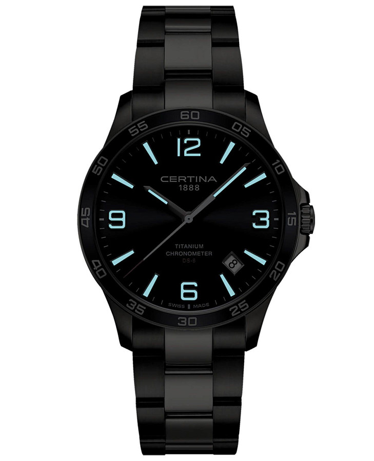 Часы Certina DS-8 C033.851.44.047.00 — кварцевые, титан алюминий