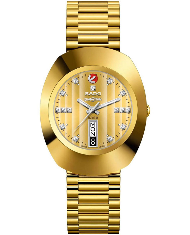Часы Rado The Original Automatic Diamonds R12413703 — мужские, золотистый