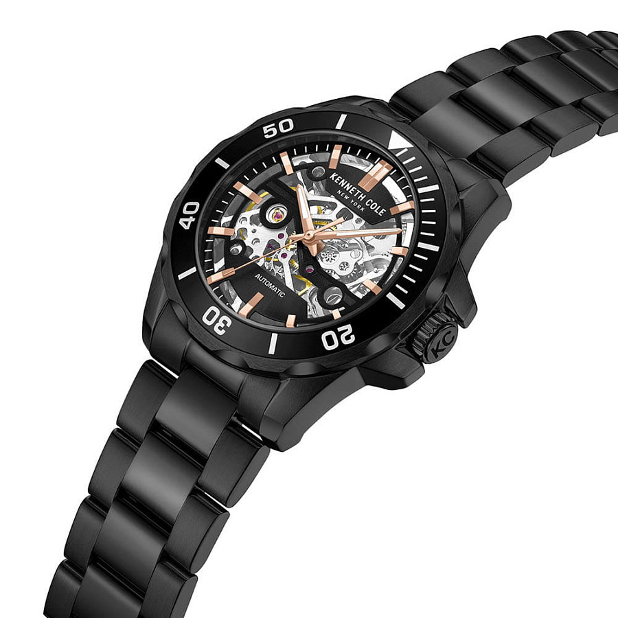 Часы Kenneth Cole Automatic KCWGY0046002 — черный, металл сталь