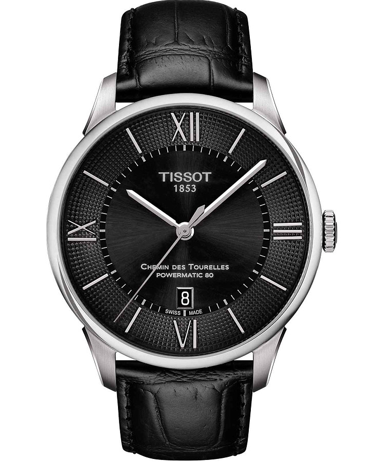 Часы Tissot Chemin des Tourelles Powermatic 80 T099.407.16.058.00 — мужские, черный