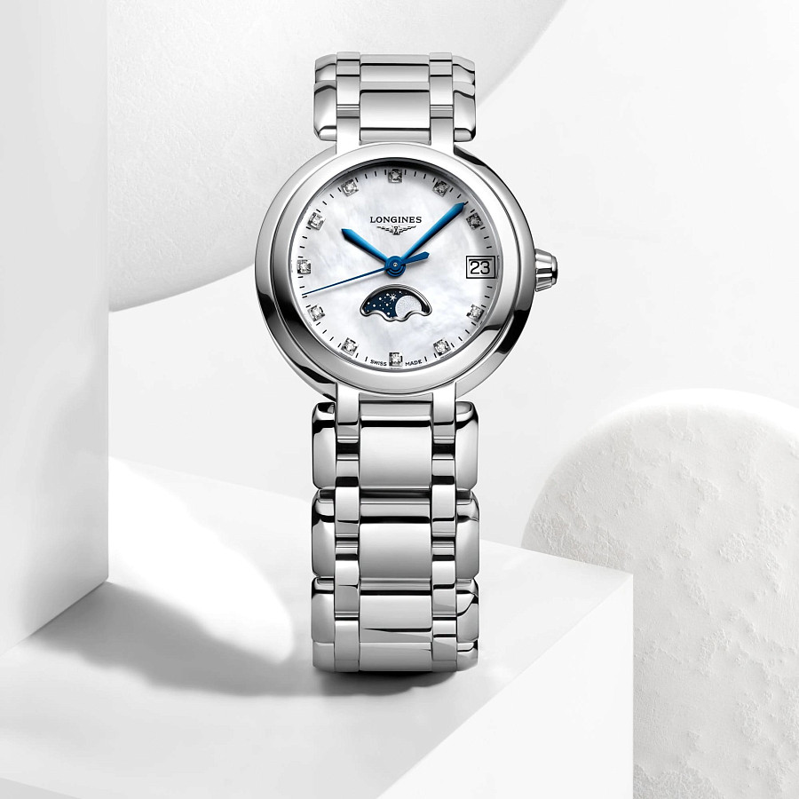 Часы Longines PrimaLuna L8.115.4.87.6 — белый, кварцевые