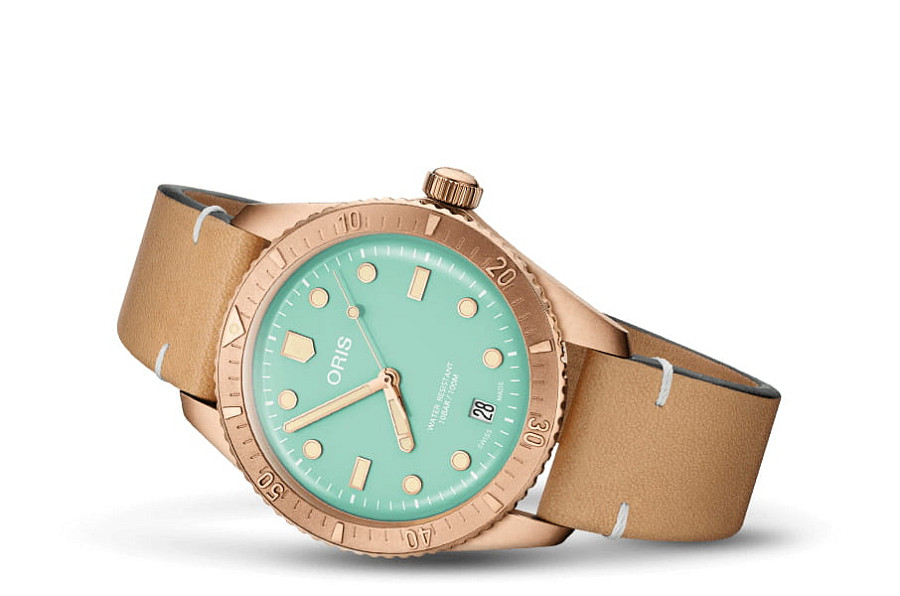 Часы Oris Divers Sixty‑Five 'Cotton Candy' 01 733 7771 3157-07 5 19 04BR — механические, бронза