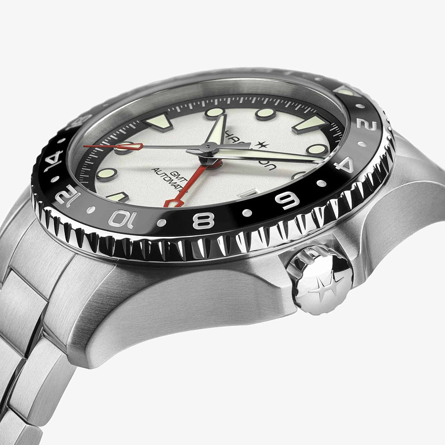 Часы Hamilton Khaki Navy Scuba Automatic GMT 43mm H82555150 — сталь металл, Швейцария
