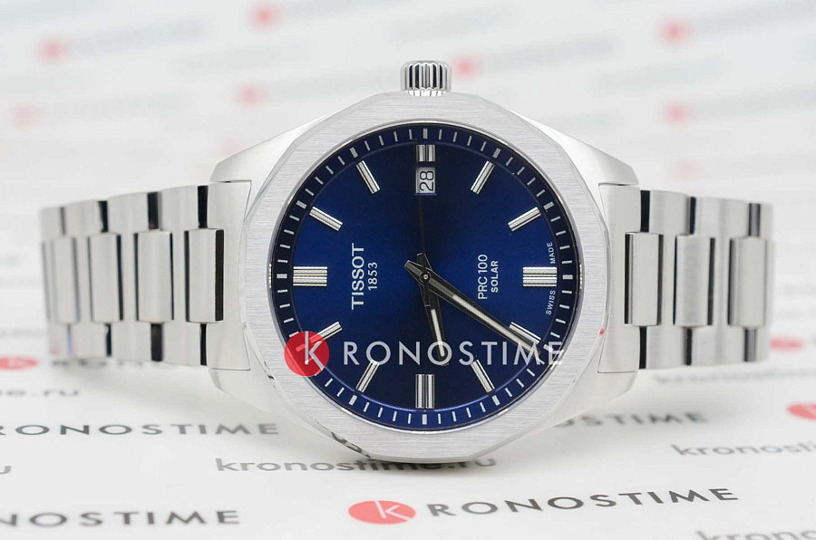 Часы Tissot PRC 100 Solar Quartz 39mm T151.422.11.041.00 — кварцевые, сталь металл