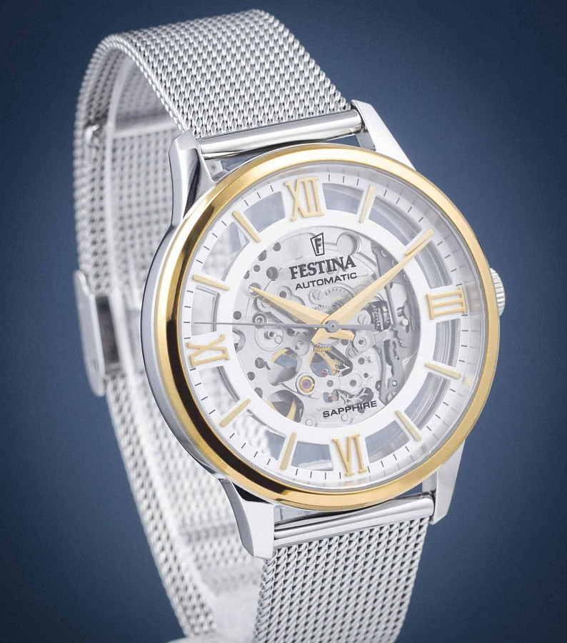 Часы Festina Automatic F20537/1 — серебристый, сталь металл