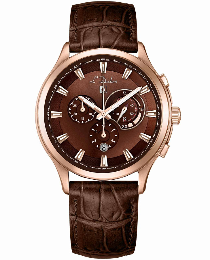 Часы L'Duchen Pilotage D 742.41.48 — мужские, коричневый