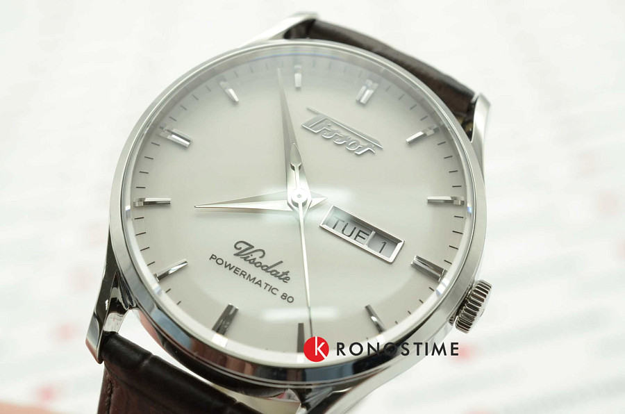 Часы Tissot Heritage Visodate Powermatic 80 T118.430.16.271.00 — сталь металл, кожаный