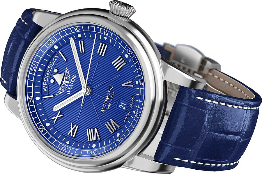 Часы Aviator Douglas Day-Date V.3.35.0.276.4 — механические, сталь металл