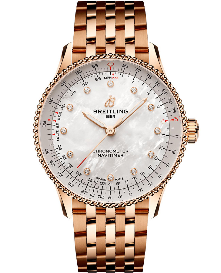 Часы Breitling Navitimer Automatic 36 R17327211A1R1 — мужские, перламутровый
