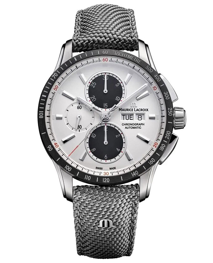 Часы Maurice Lacroix Pontos Chronograph 43mm PT6038-SSL24-130-2 — мужские, белый