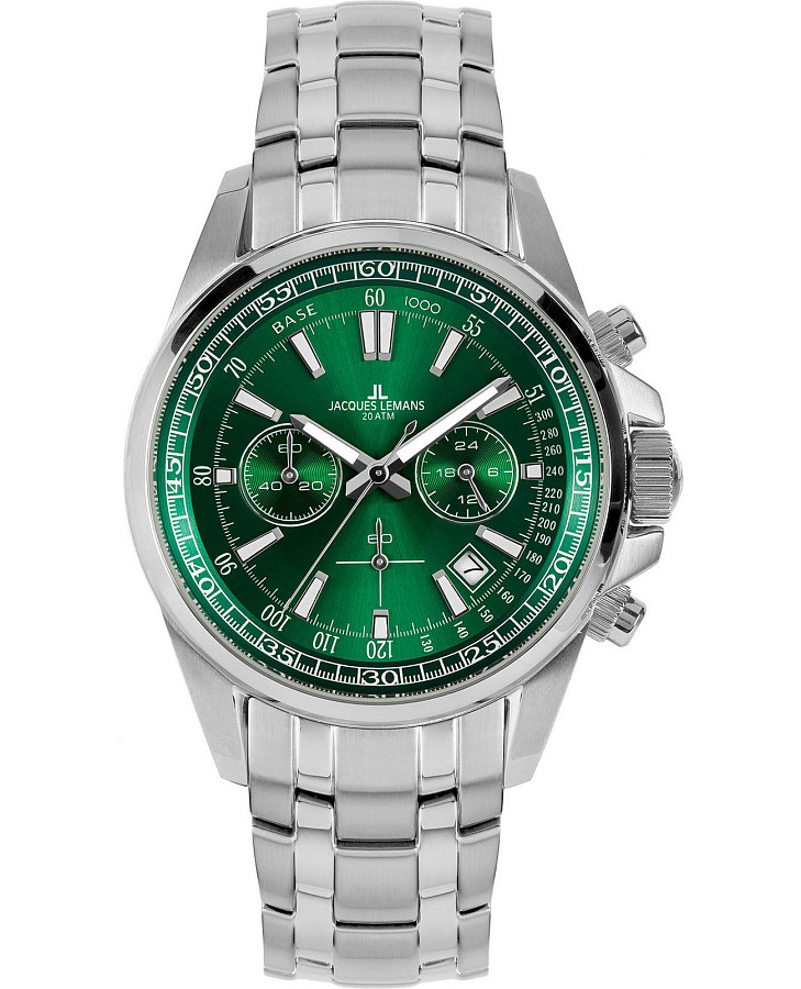 Часы Jacques Lemans Sport 1-2117L — мужские, зеленый