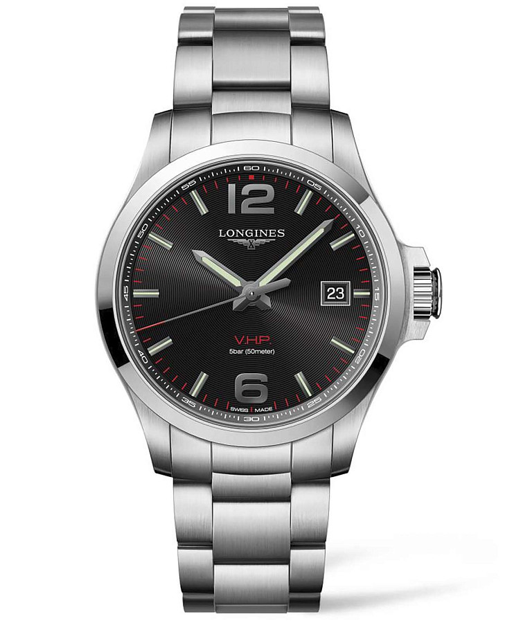 Часы Longines Conquest V.H.P. L3.726.4.56.6 — мужские, серебристый
