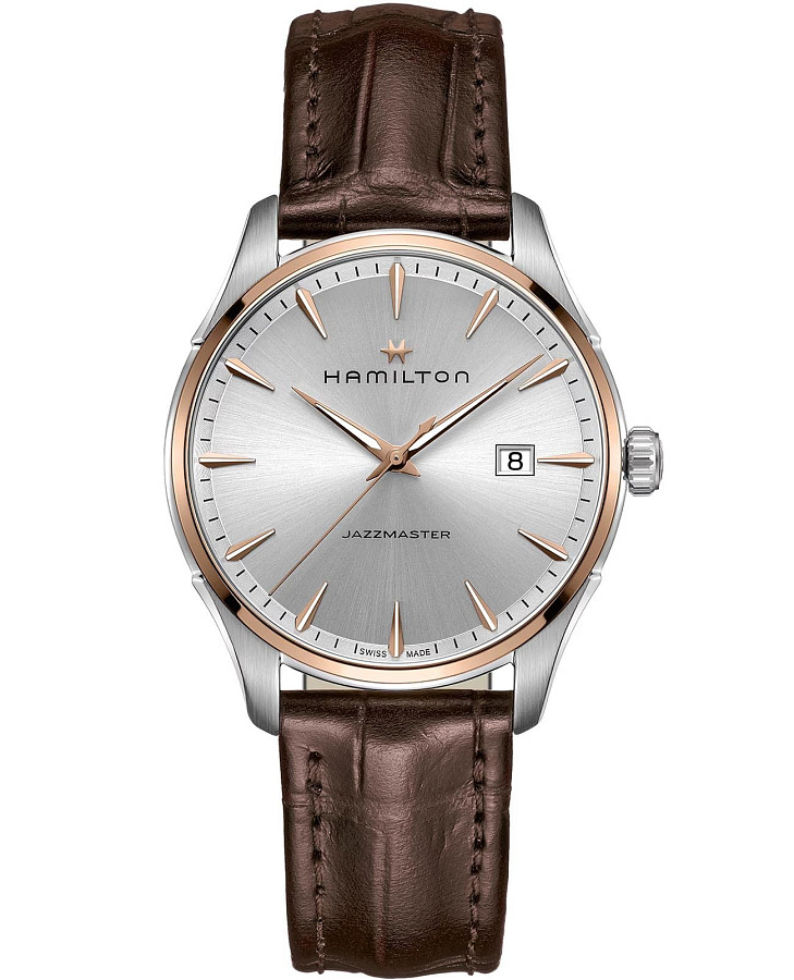 Часы Hamilton Jazzmaster Gent Quartz H32441551 — мужские, серебристый