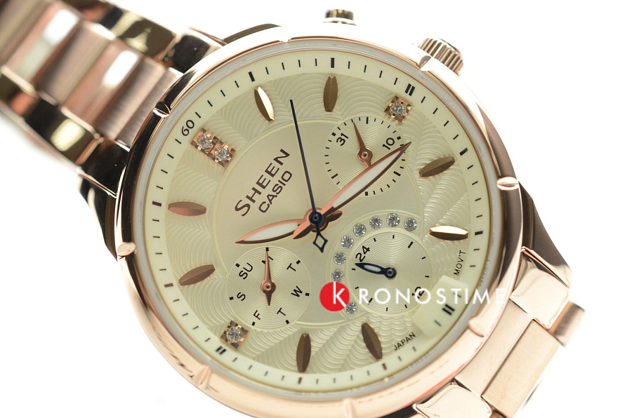 Часы Casio Sheen SHE-3047PG-9AUER — металл сталь, Япония