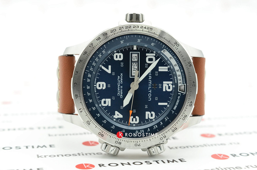 Часы Hamilton Khaki Aviation X Wind Day Date Auto Chrono H77765541 — мужские, механические