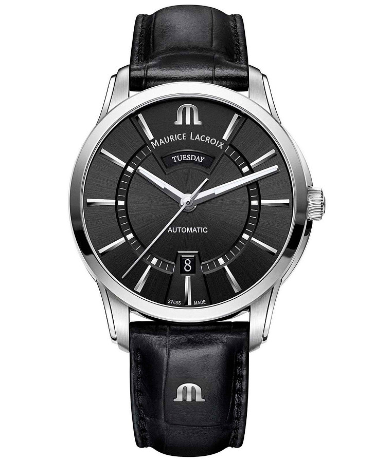 Часы Maurice Lacroix Pontos Day Date PT6358-SS001-330-1 — мужские, черный