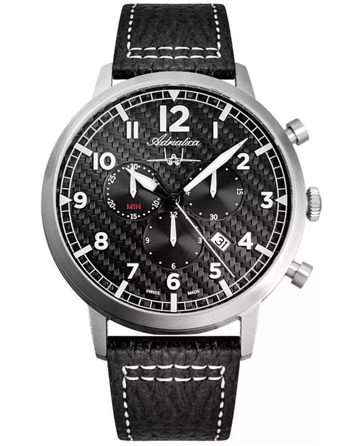 Часы Adriatica Classic Chronograph A8261.5224CH — мужские, черный