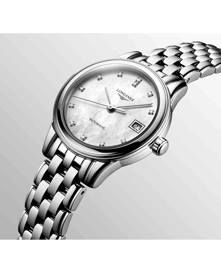 Часы Longines Flagship L4.274.4.87.6 — белый, металл сталь