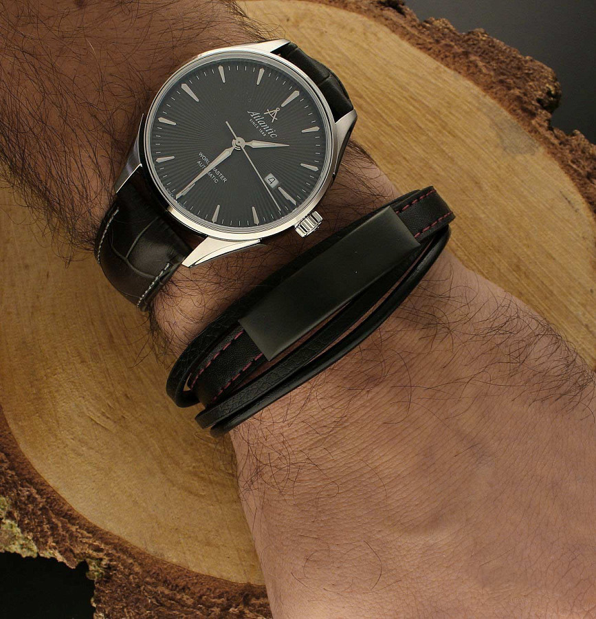 Часы Atlantic Worldmaster 1888 52759.41.41S — мужские, кожаный