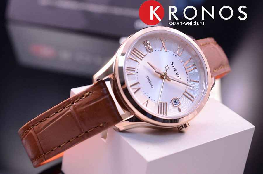 Часы Casio Sheen SHE-4050PGL-7A — кварцевые, металл сталь