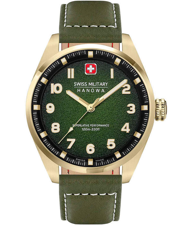 Часы Swiss Military Hanowa Greyhound SMWGA0001550 — мужские, зеленый