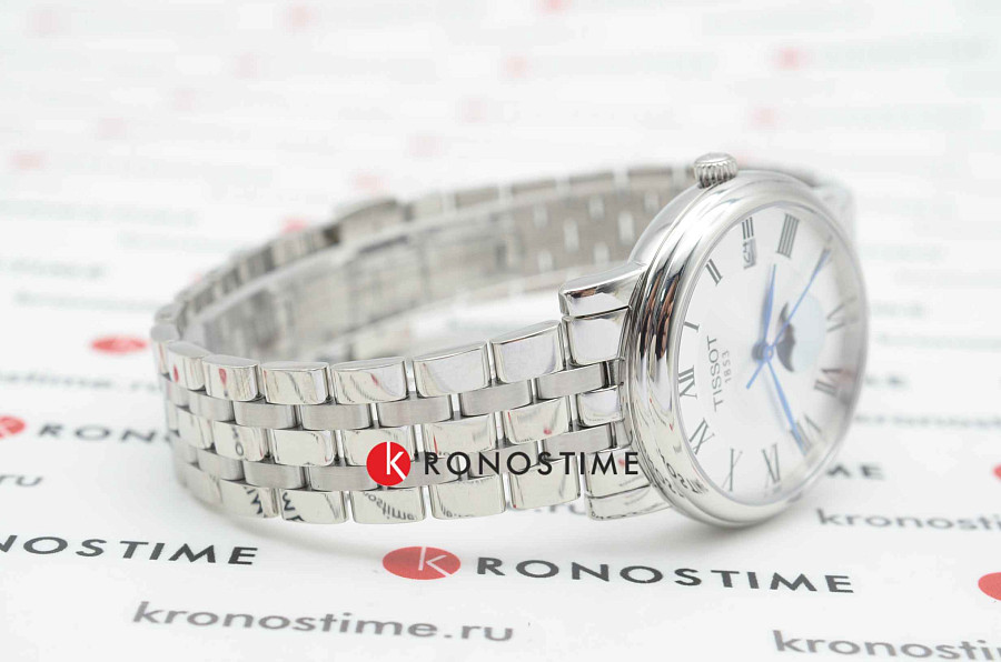 Часы Tissot Carson Premium Lady Moonphase T122.223.11.033.00 — женские, серебристый