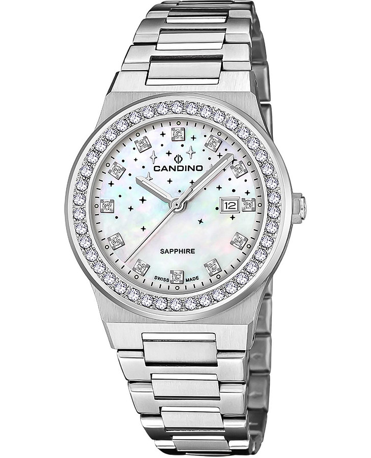 Часы Candino Lady Elegance Sparkling Date C4749/1 — женские, перламутровый