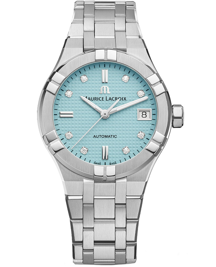 Часы Maurice Lacroix Aikon Automatic Limited Summer Edition 35 mm AI6006-SS00F-451-C — мужские, бирюзовый