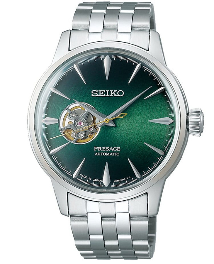 Часы Seiko Presage Cocktail Time SSA441J1 — мужские, зеленый