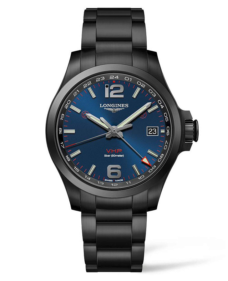 Часы Longines Conquest V.H.P. L3.718.2.96.6 — мужские, синий