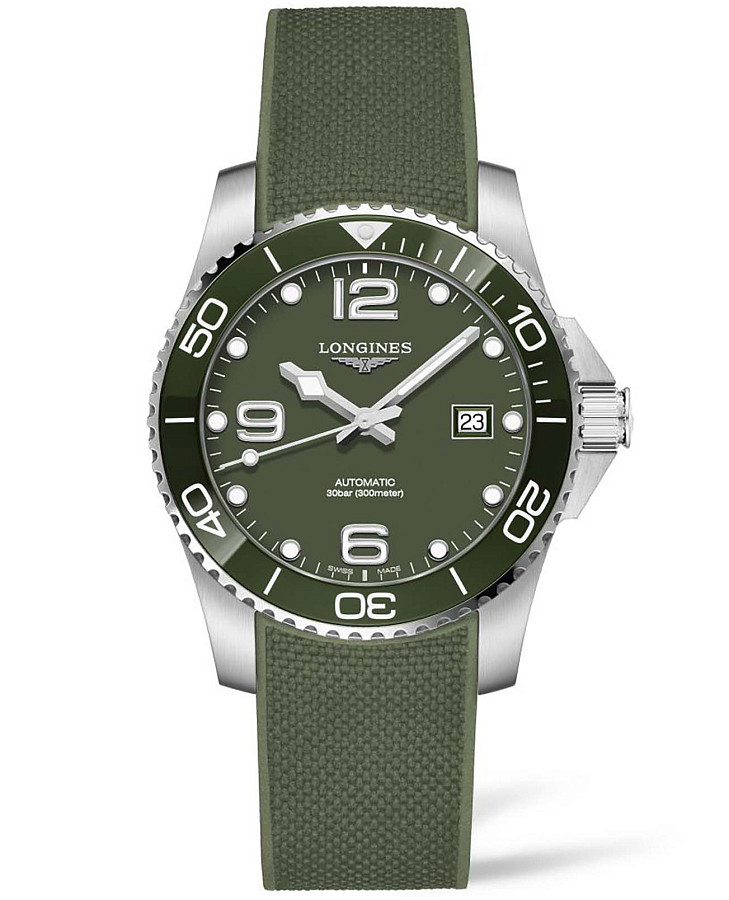 Часы Longines HydroConquest L3.781.4.06.9 — мужские, зеленый