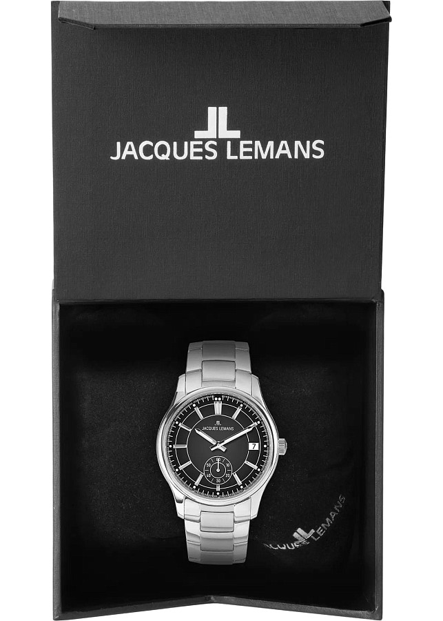 Часы Jacques Lemans Derby 1-2197F — черный, сталь металл