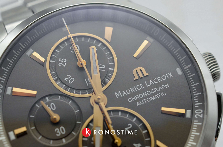 Часы Maurice Lacroix Pontos Chronograph PT6388-SS002-331-1 — механические, сталь металл