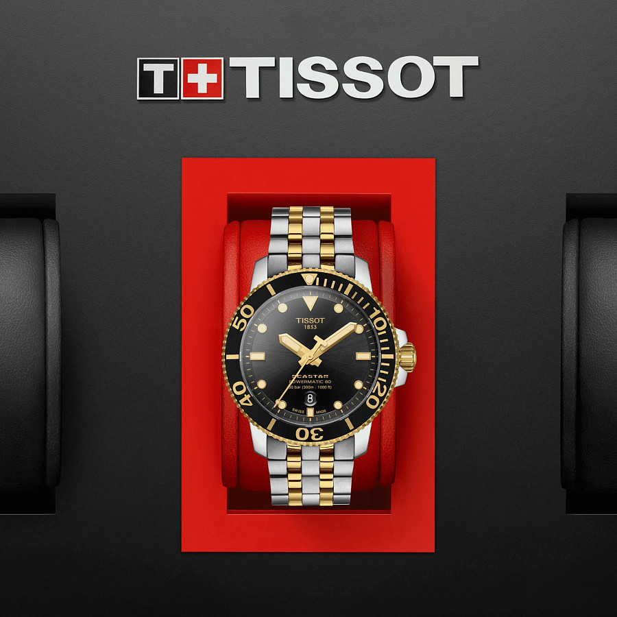 Часы Tissot Seastar 1000 Powermatic 80 T120.407.22.051.00 — сталь c pvd покрытием, мужские