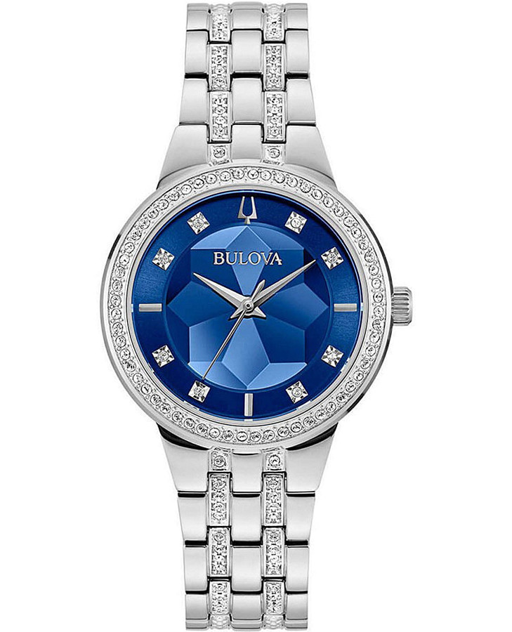 Часы Bulova Crystal Ladies 96L276 — женские, синий