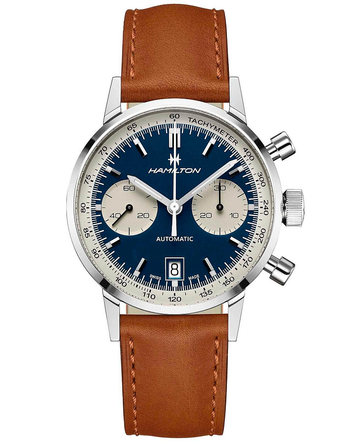 Часы Hamilton American Classic Intra-Matic Auto Chrono H38416541 — мужские, антрацитовый