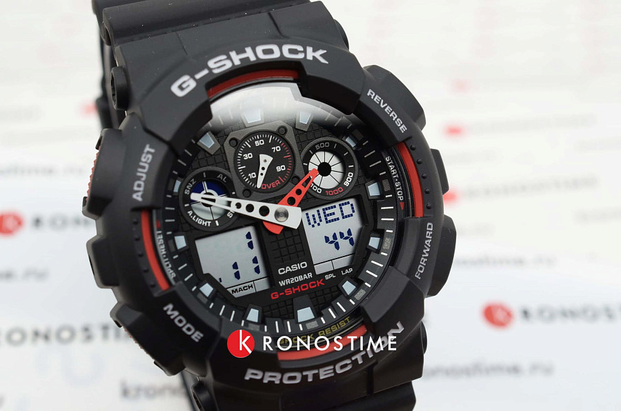 Часы Casio G-Shock GA-100-1A4DR (GA-100-1A4) — пластик, мужские, Япония