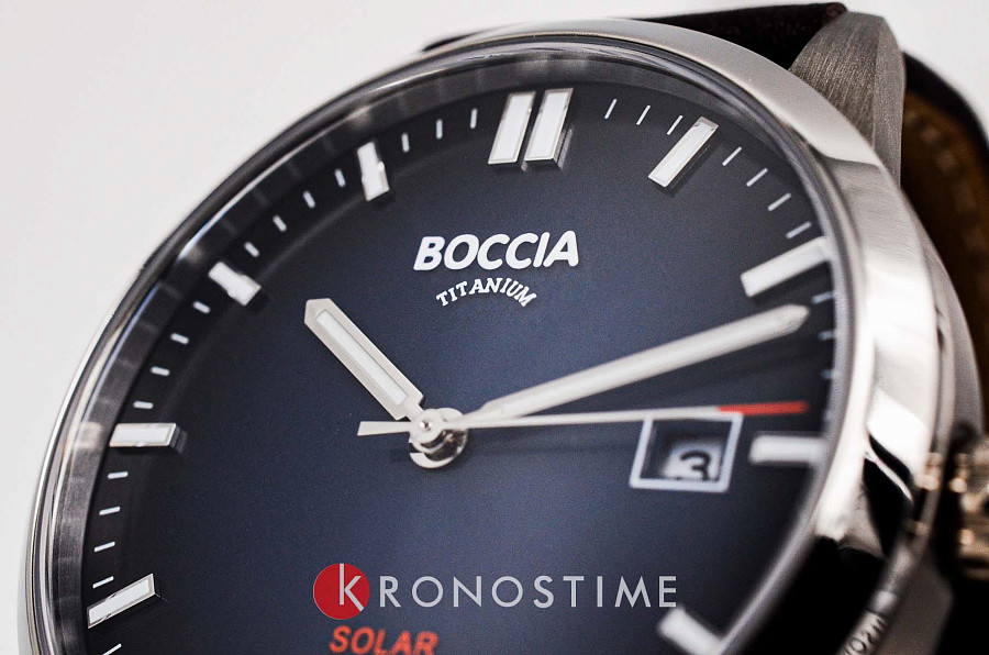 Часы Boccia Titanium Circle-Oval 3673-01 — мужские, кожаный