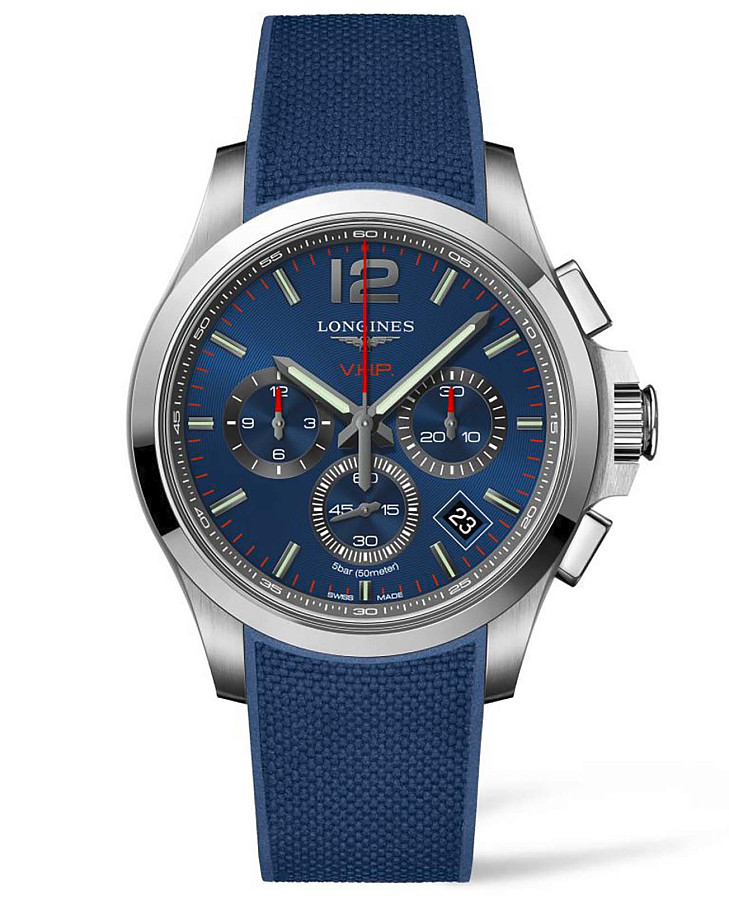 Часы Longines Conquest V.H.P. L3.717.4.96.9 — мужские, синий