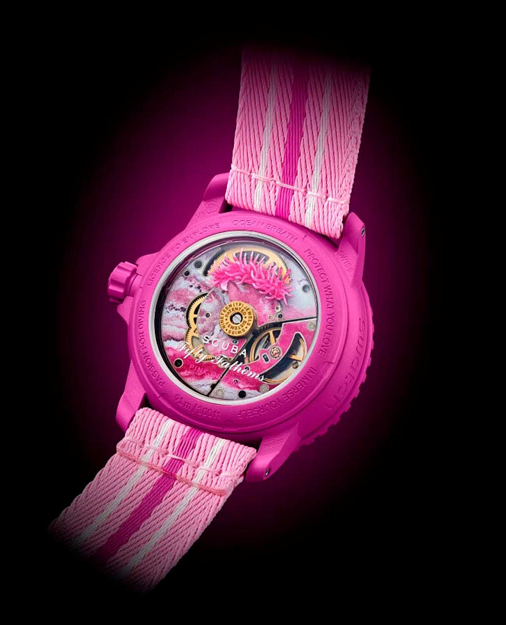 Часы Swatch x Blancpain Pink Ocean SO35P400 — Швейцария, механические