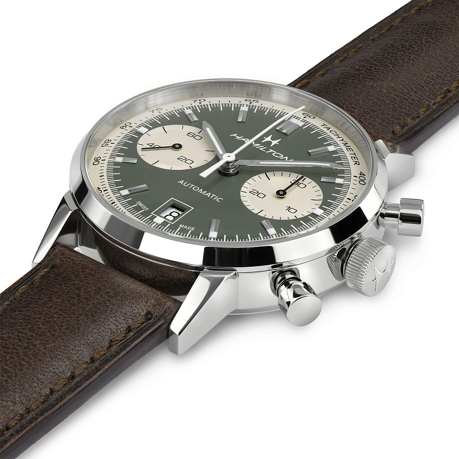 Часы Hamilton American Classic Intra-Matic Auto Chrono H38416560 — мужские, коричневый