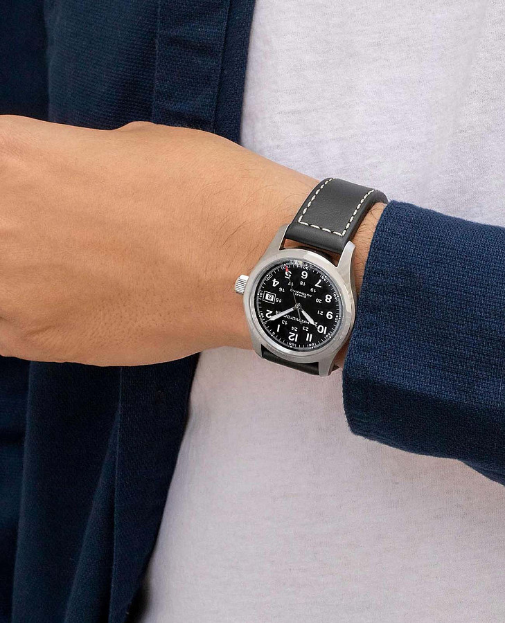 Часы Hamilton Khaki Field Auto H70455733 — металл сталь, кожаный