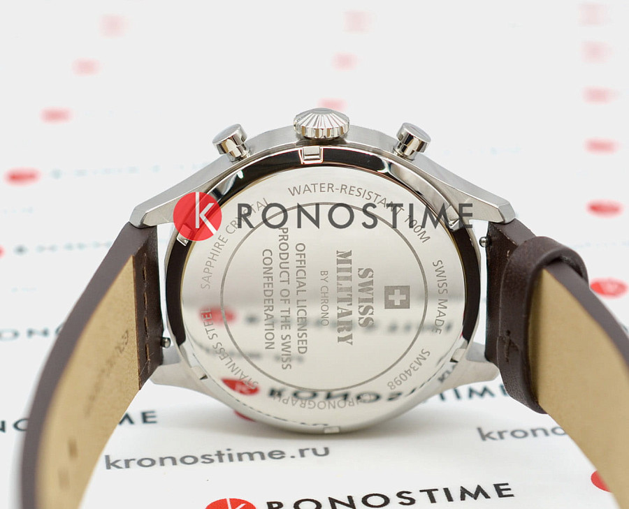 Часы Swiss Military by Chrono Vintage Chronograph SM34098.07 — сталь металл, Швейцария