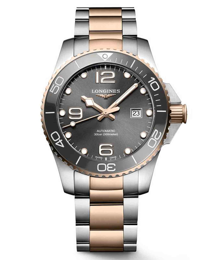 Часы Longines HydroConquest L3.782.3.78.7 — мужские, серый