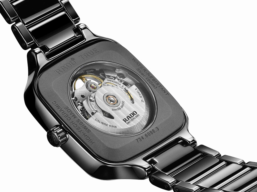 Часы Rado True Square Automatic Skeleton R27124162 — мужские, черный