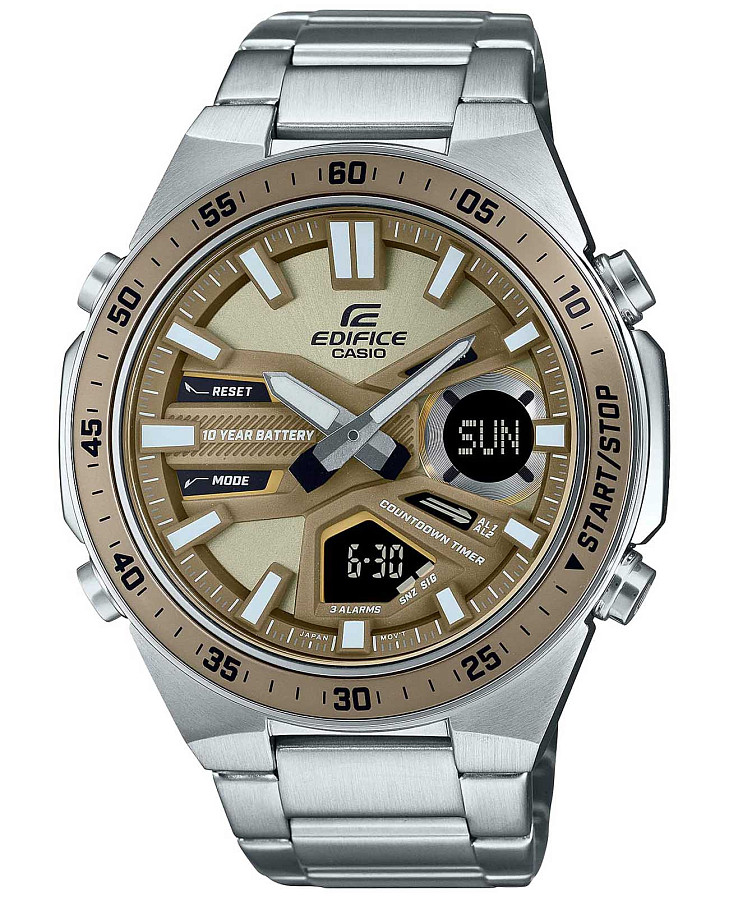 Часы Casio Edifice EFV-C110D-5ADF (EFV-C110D-5A) — мужские, бежевый