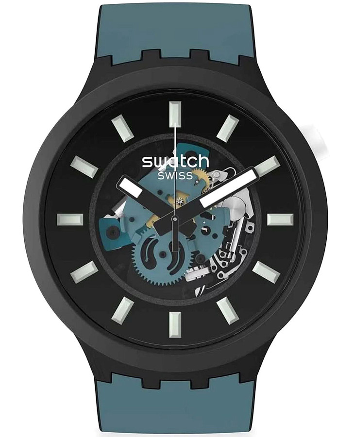Часы Swatch Big Bold Night Trip Pay! SB03B111-6000 — мужские, черный