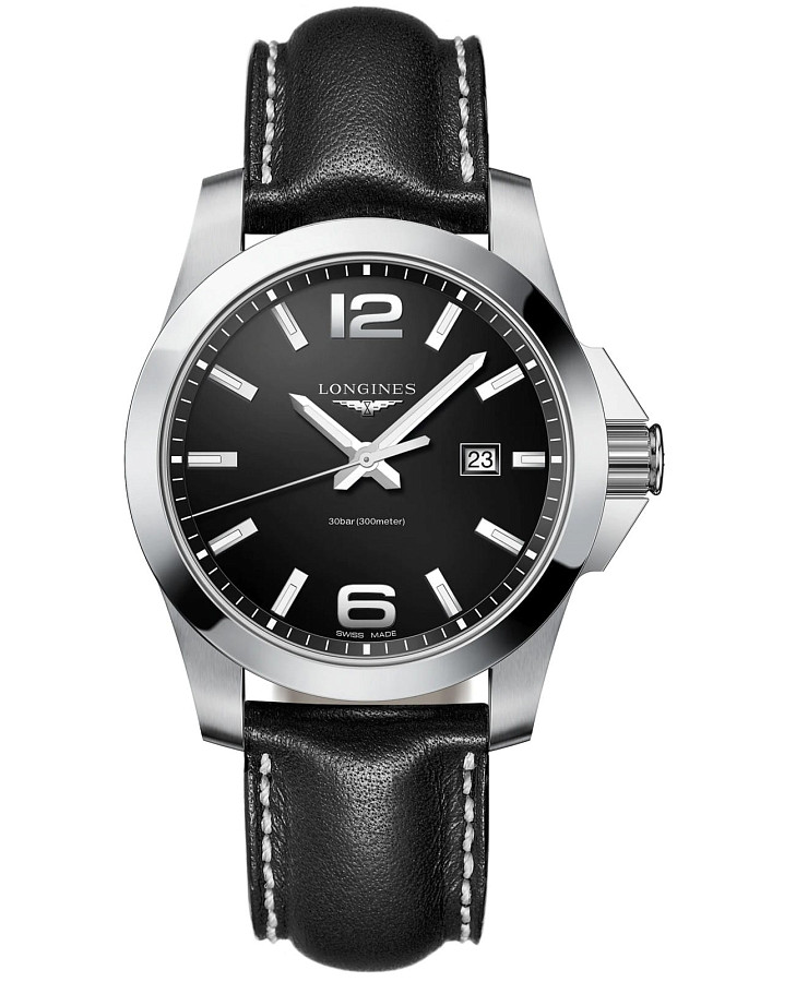 Часы Longines Conquest L3.760.4.56.3 — мужские, черный
