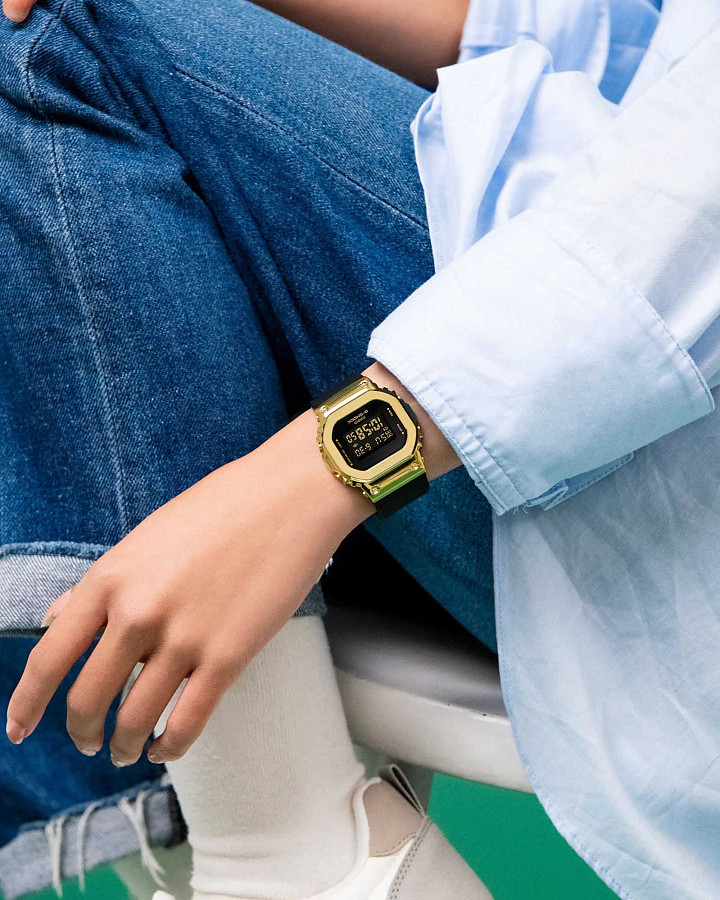 Часы Casio G-Shock GM-S5600GB-1DR (GM-S5600GB-1) — сталь металл пластик, Япония